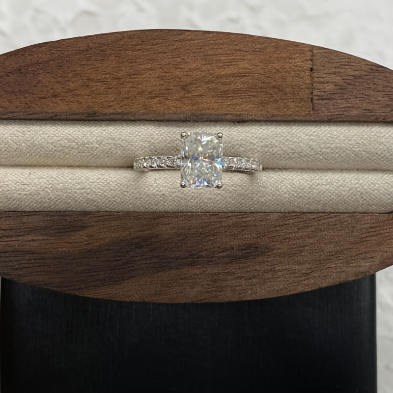 Vintage Style Radiant Cut Moissanite Engagement Ring